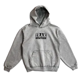 IRAK Logos Hoody Limestone Mineral Wash