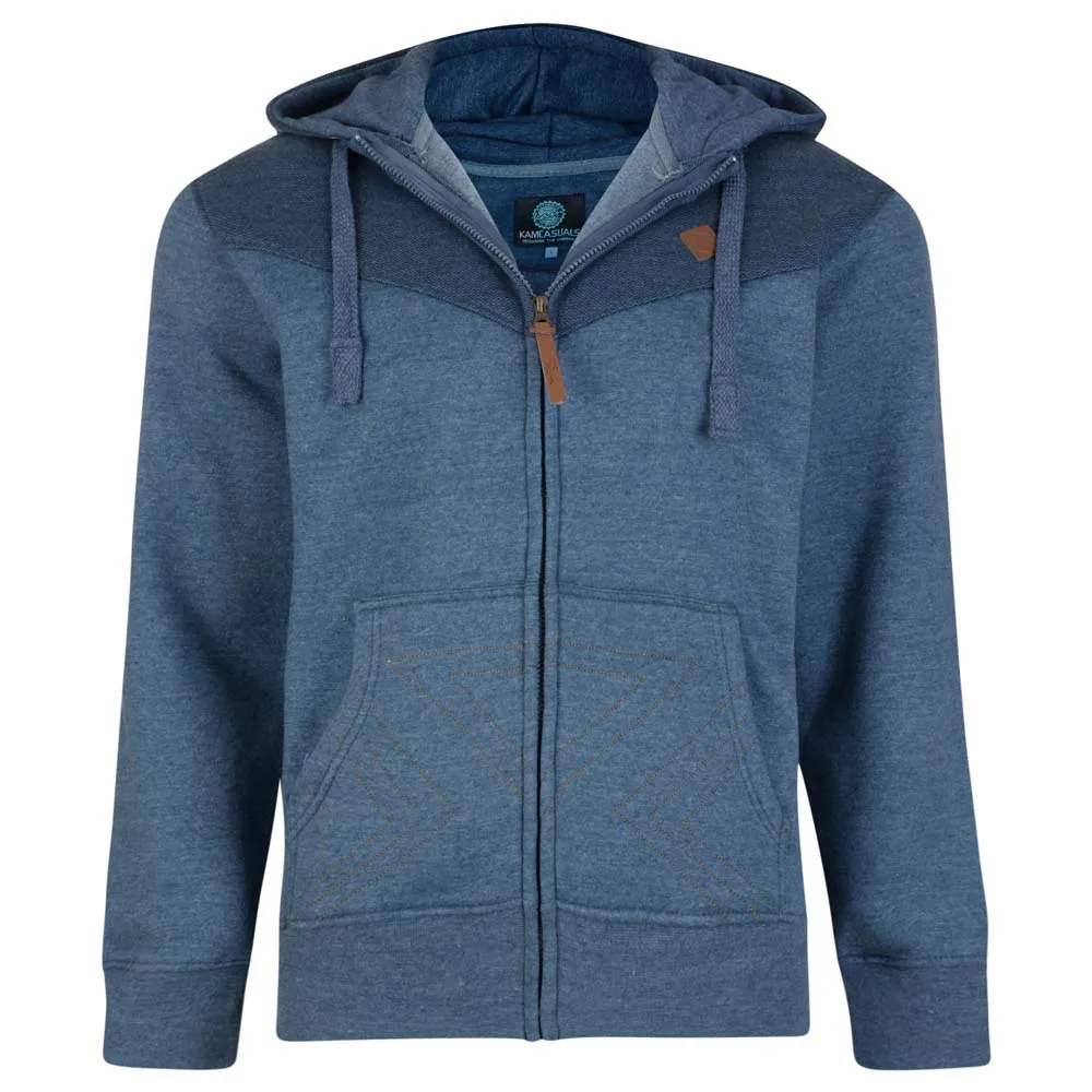 Kam Stylish Cross Stitch Fashion Hoody - Blue