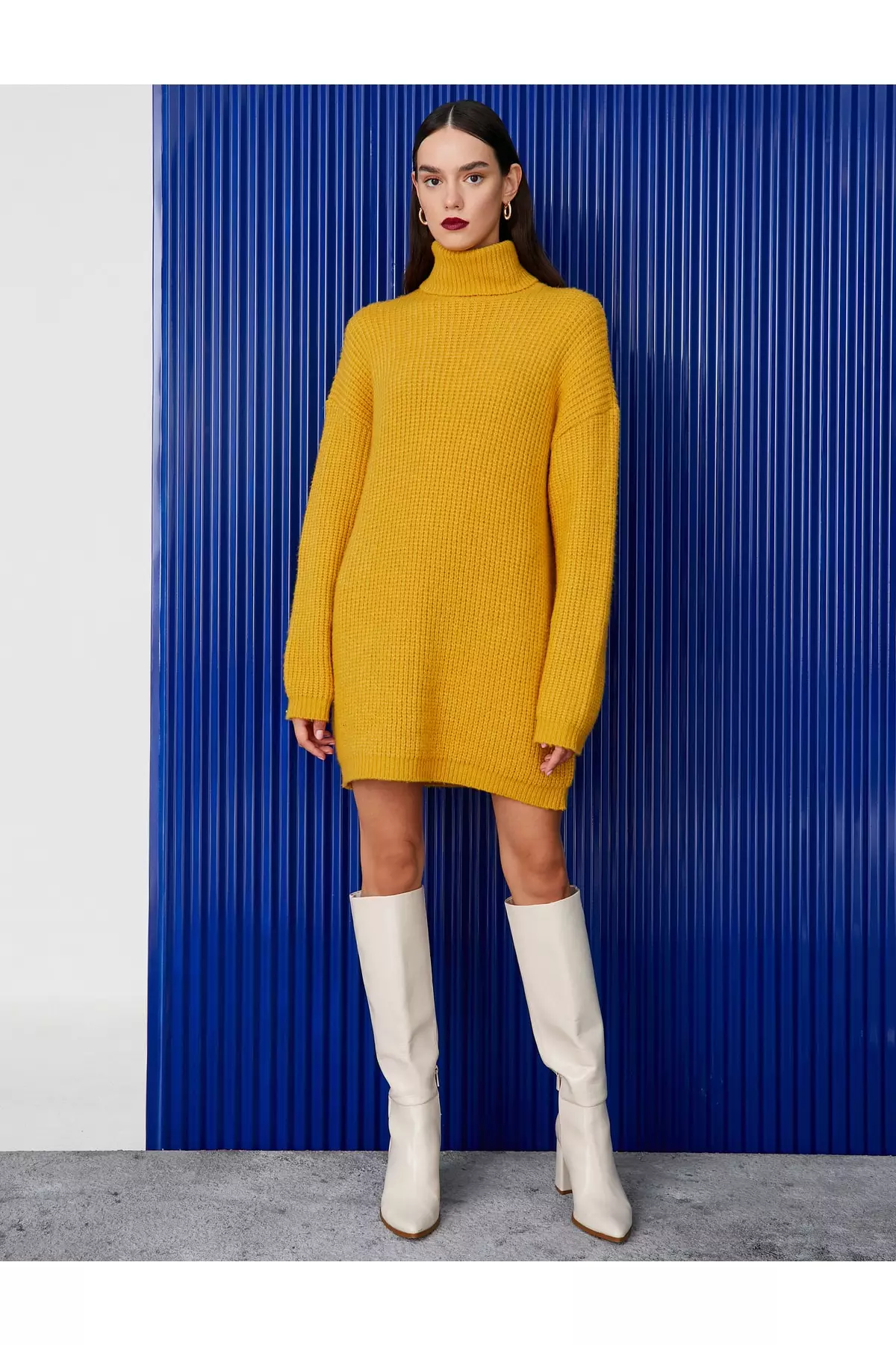 KOTON Turtleneck Sweater Mini Dress