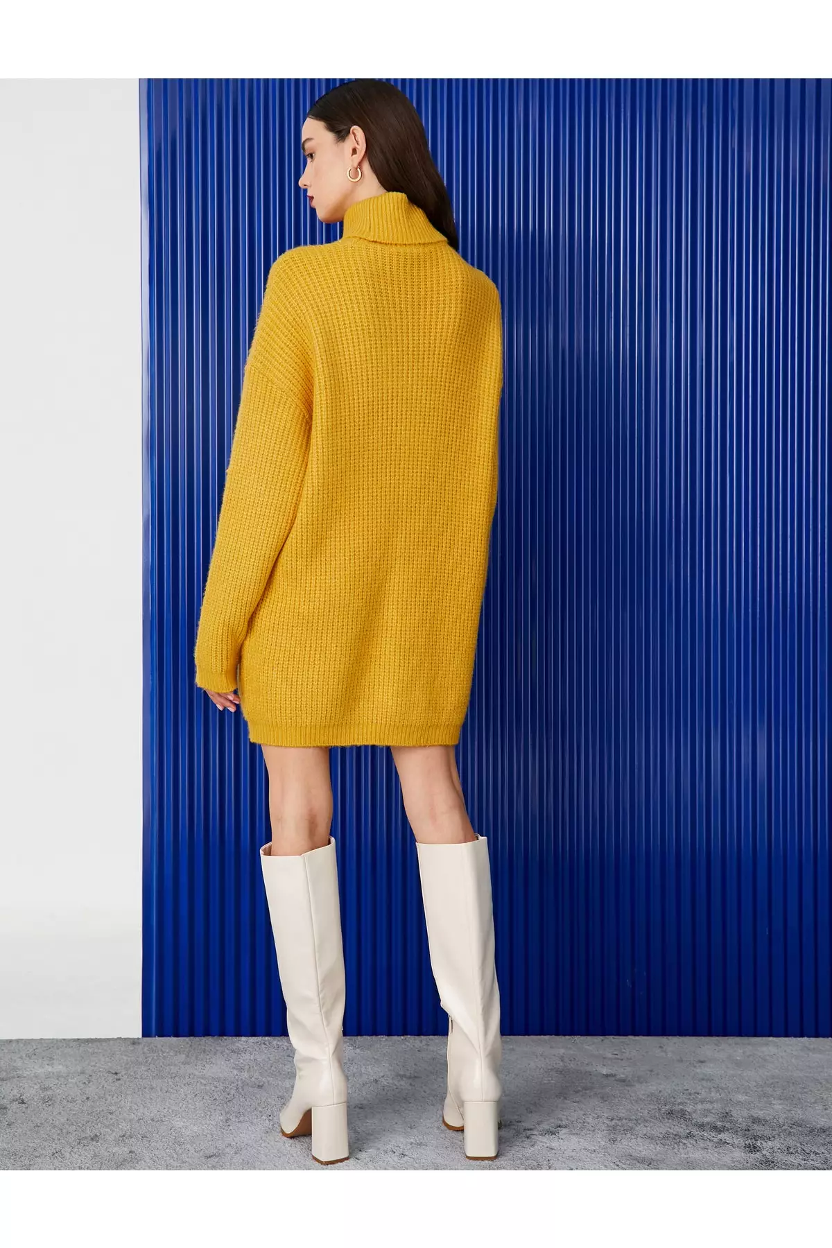 KOTON Turtleneck Sweater Mini Dress