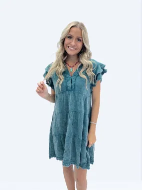 Lagoon Washed Cotton Gauze Dress