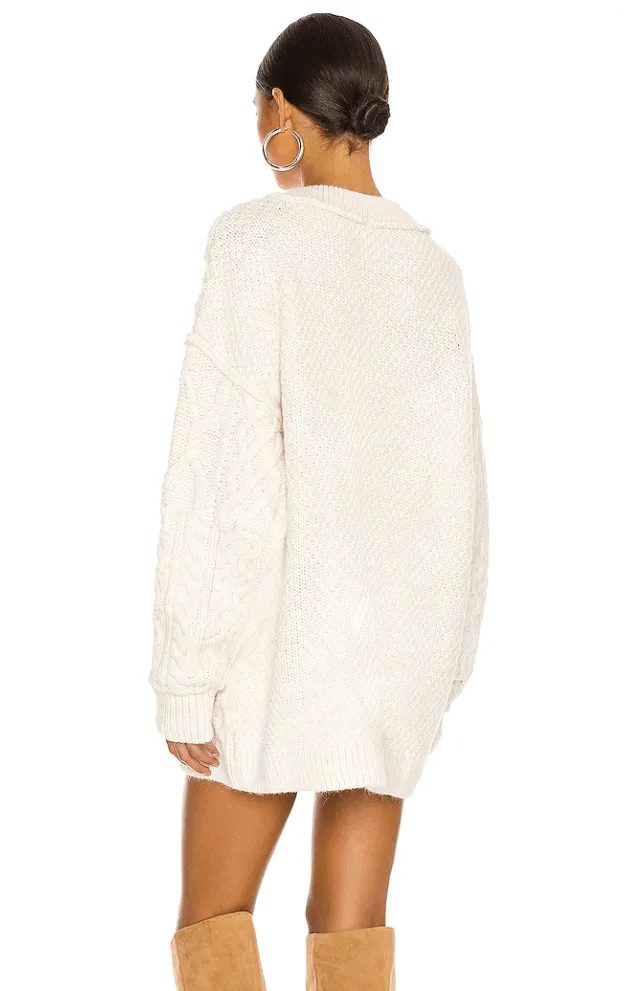 Leslie Cable-knit Tunic in Ivory