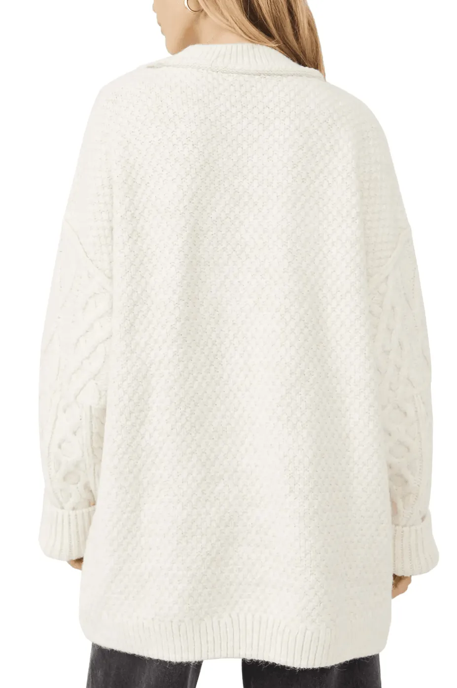 Leslie Cable-knit Tunic in Ivory