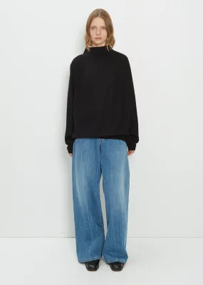 Light Cashmere Shoulder Sweater — Black