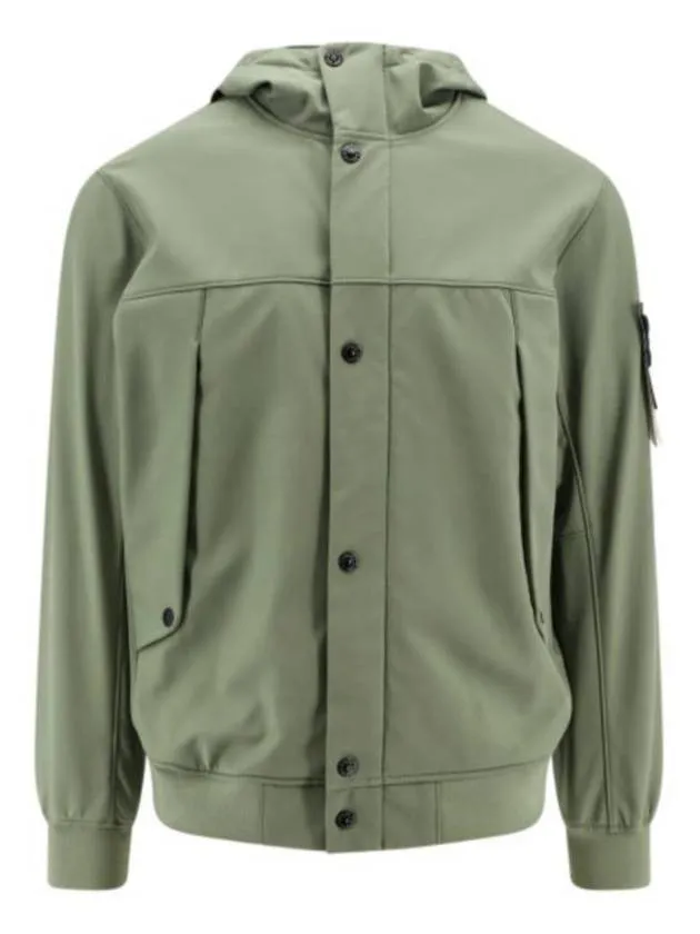 Light Soft Shell R E Dye Technology In Recycled Polyester Hooded Jacket Green