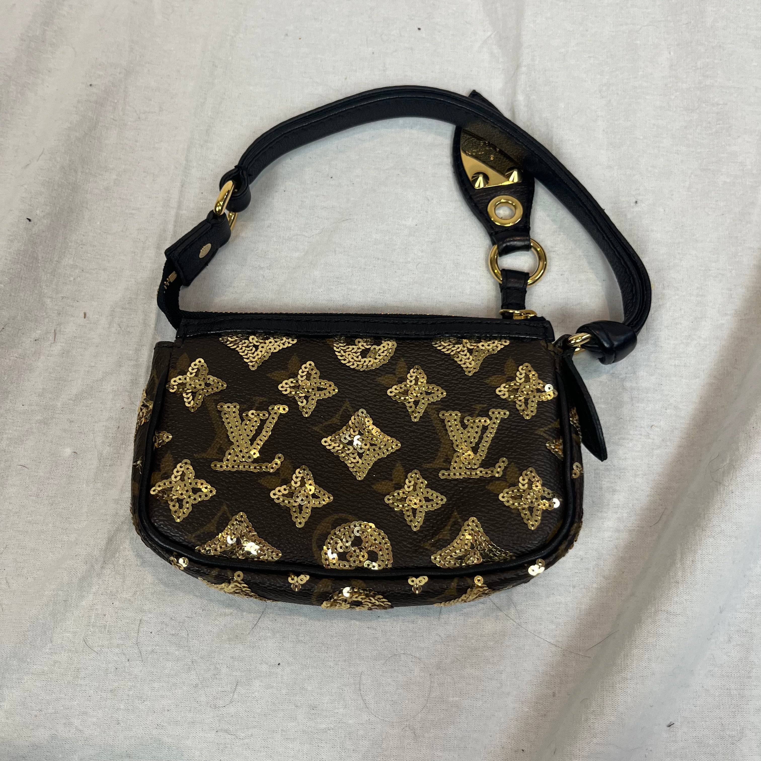 Louis Vuitton 2009 Mini Monogram Sequin Pochette Accessoires Bag