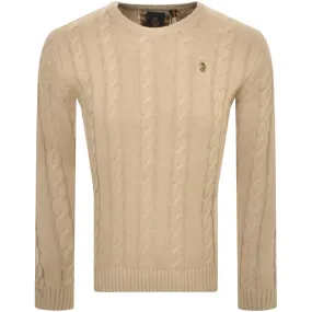 Luke 1977 Aspen Cable Knit Jumper Beige