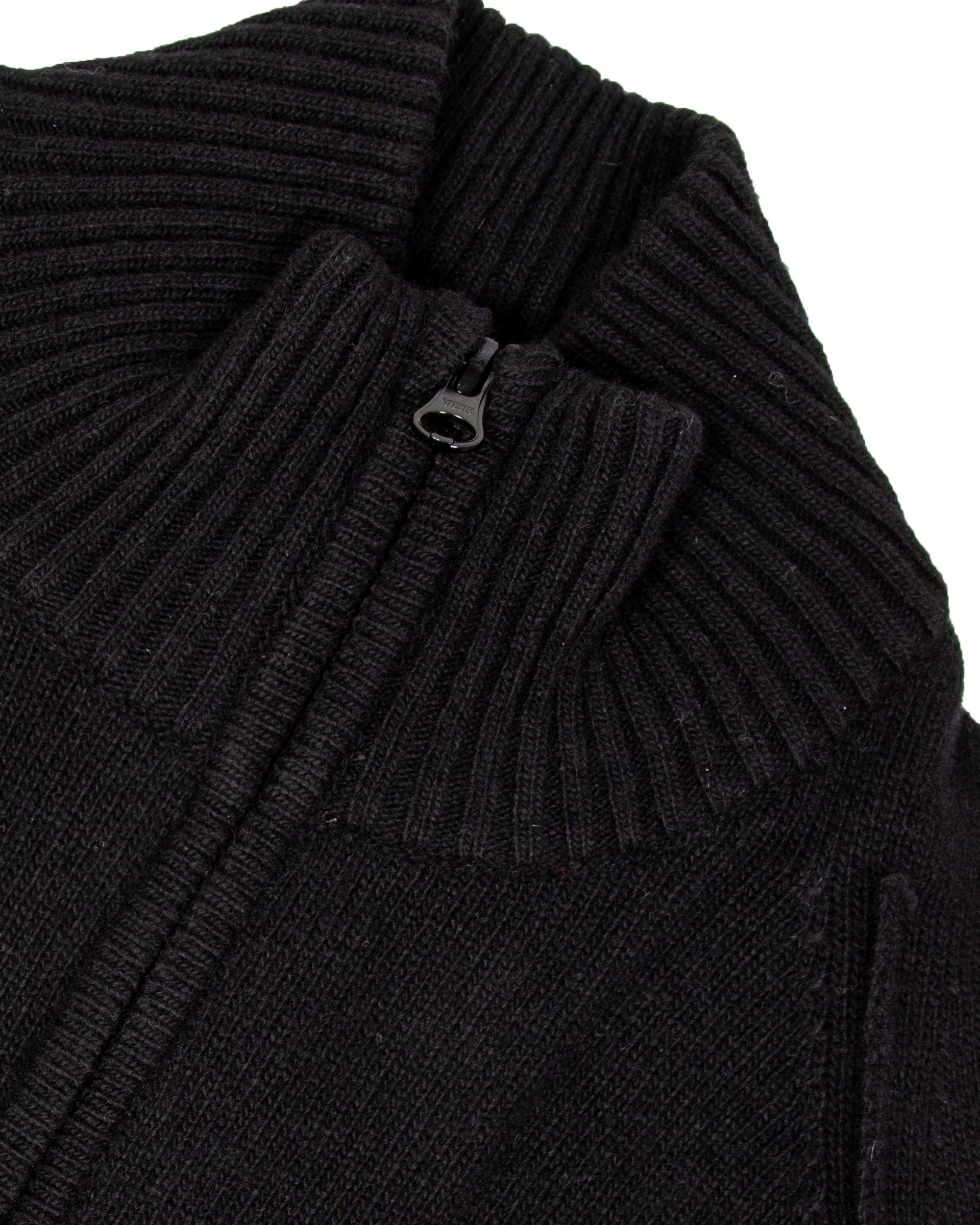 Maglione Full Zip CP Company Knitwear Lambswool Nero