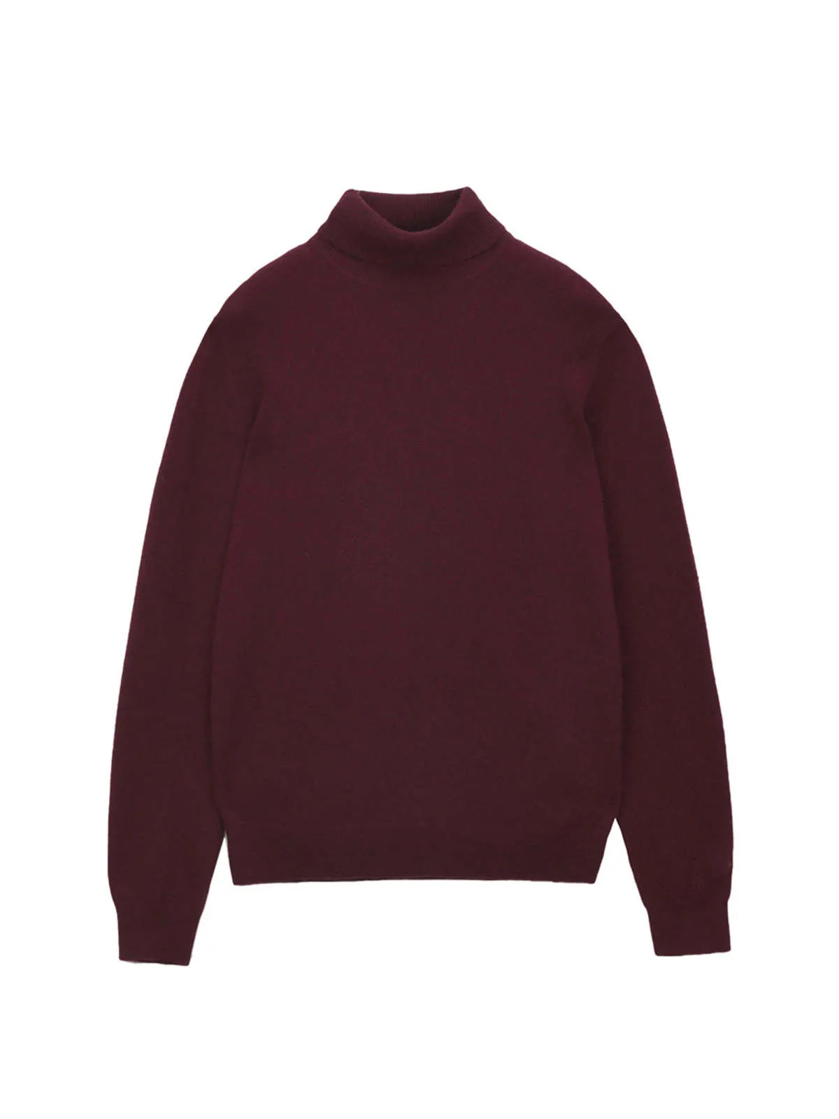 Men Turtleneck Sweater - Burgundy