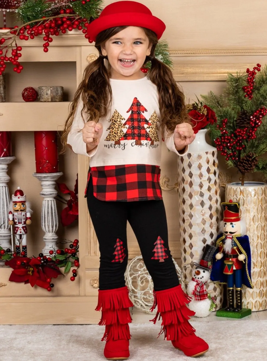 Merry Christmas Cutie Patched Legging Set