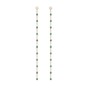 Mini Gigi Party Emerald diamond earrings, Rose Gold