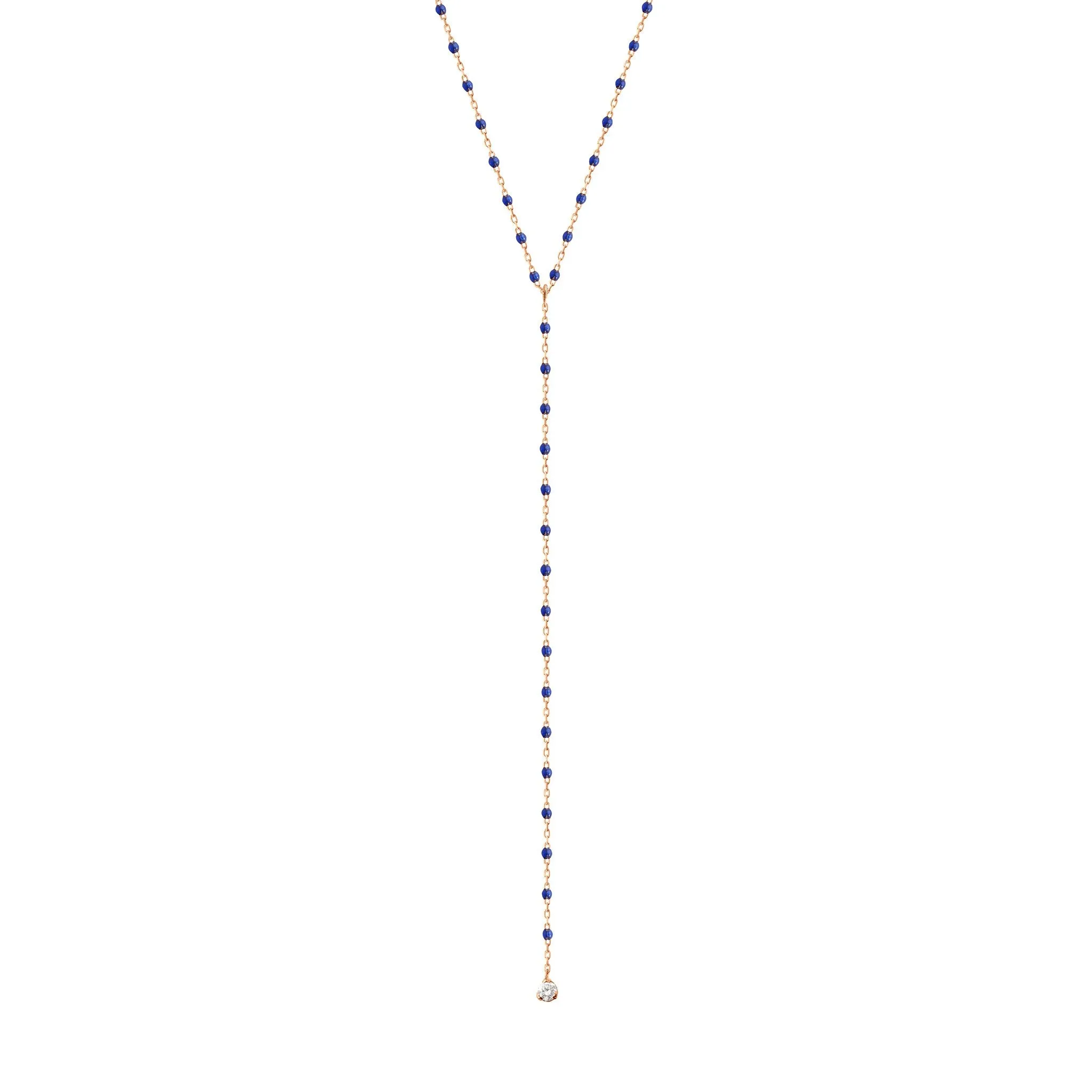 Mini Gigi Y Party Lapis necklace, Rose Gold, 19.7