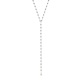 Mini Gigi Y Party Lapis necklace, Rose Gold, 19.7