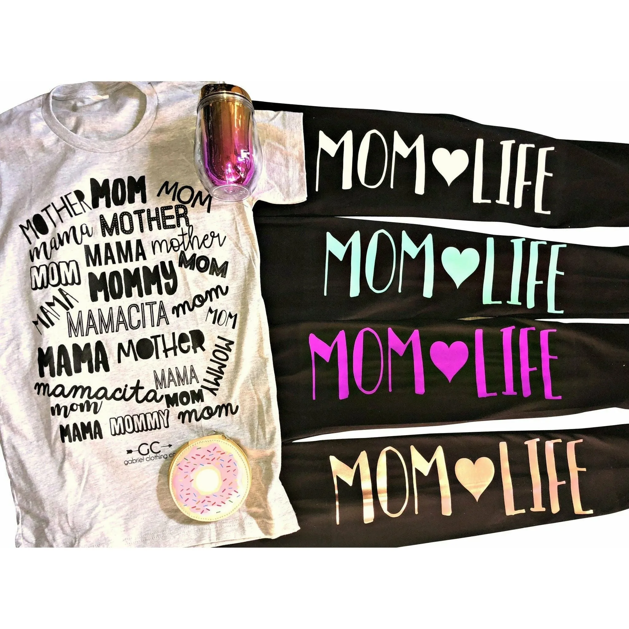 Mom Life Leggings (7 colors, not see through)