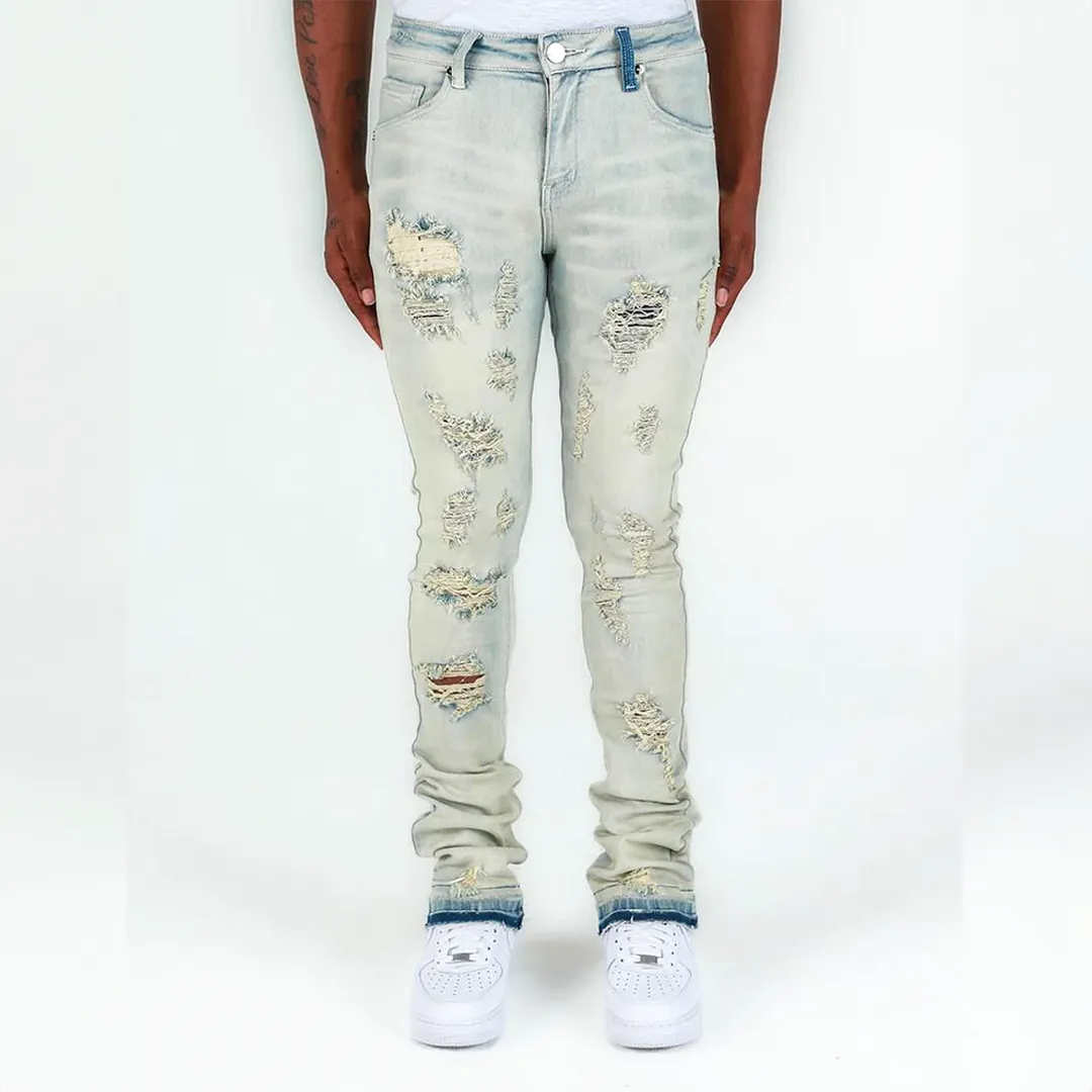 NOW OR NEVER STACK DENIM BLUE WASH