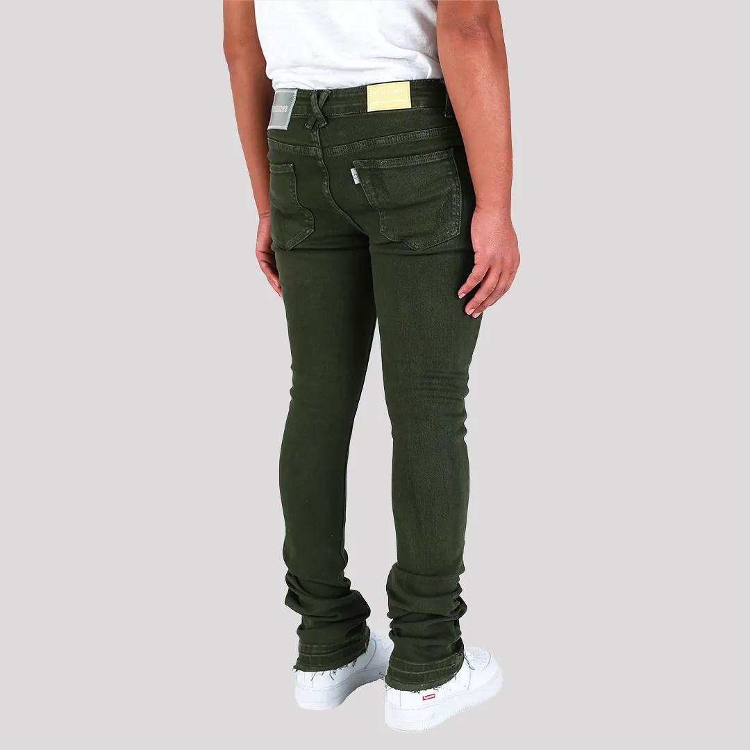 NOW OR NEVER STACK DENIM OLIVE