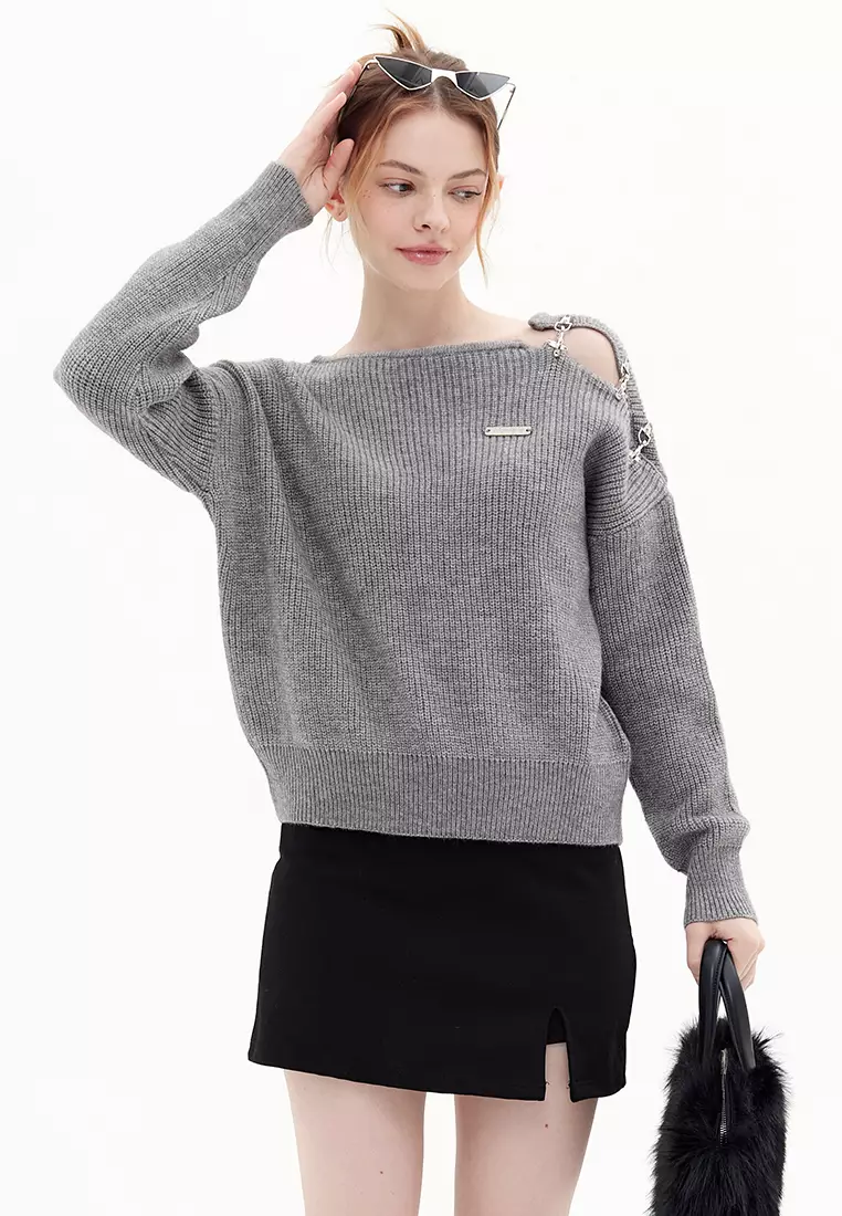 Off Shoulder Knit Sweater HH2878