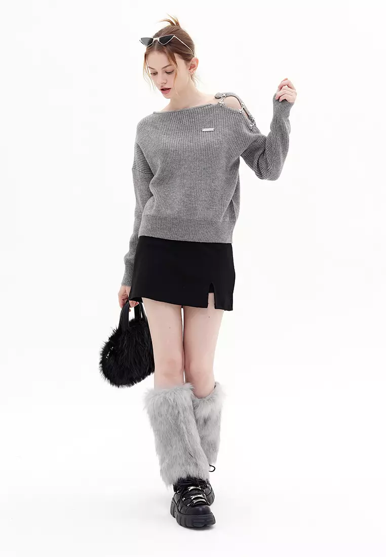 Off Shoulder Knit Sweater HH2878