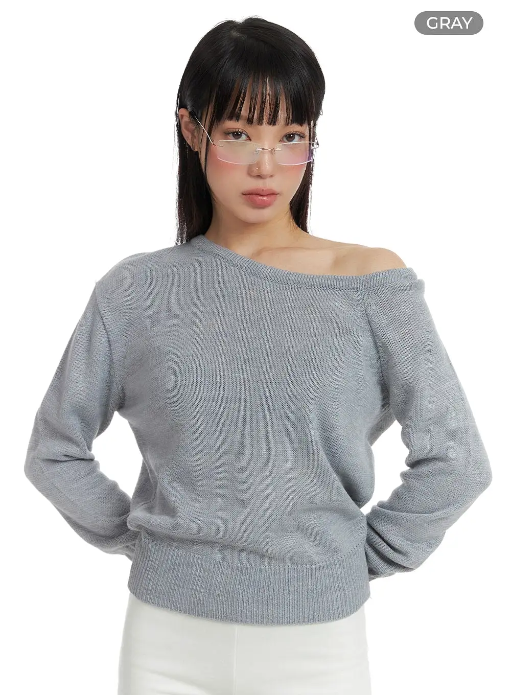 Off-Shoulder Knit Sweater IF423