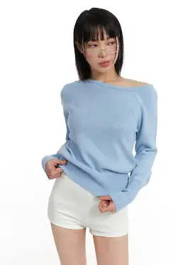 Off-Shoulder Knit Sweater IF423