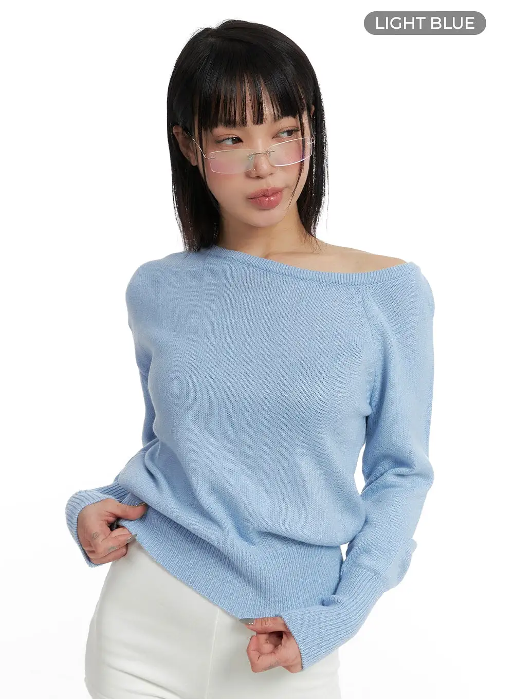 Off-Shoulder Knit Sweater IF423