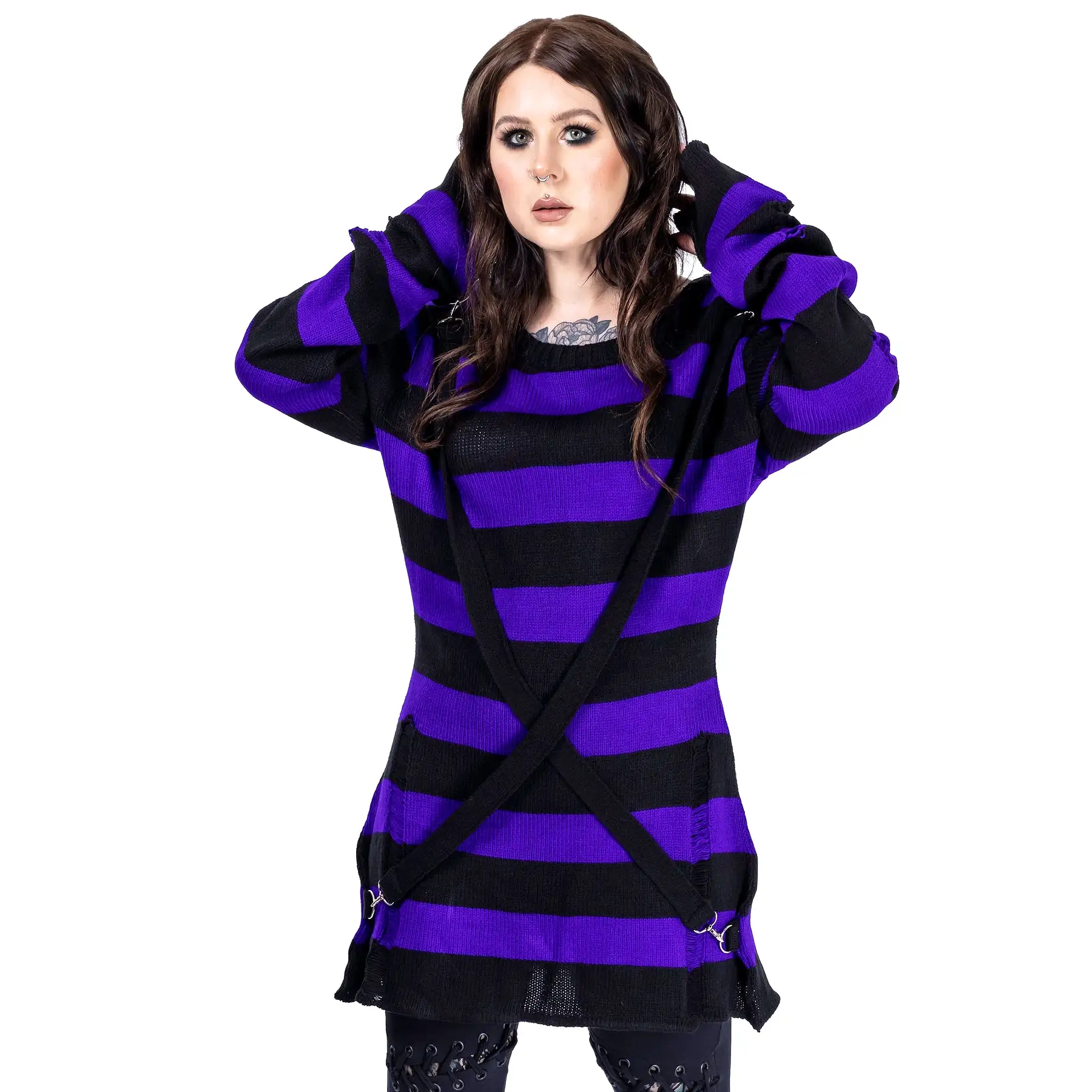 ORIANA JUMPER - BLACK/PURPLE