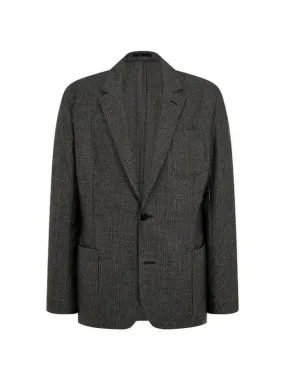 Overseas Station Season Big Chance 8 18 Check Texture Wool Single Jacket Charcoal 270336