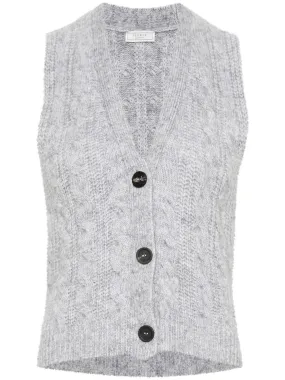 Peserico cable-knit knitted top - Grey