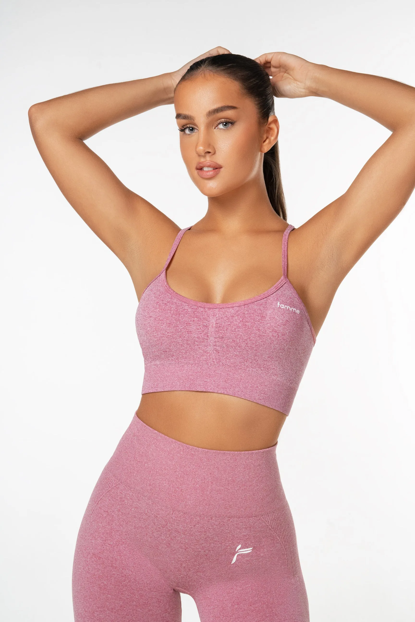 Pink Peachy Scrunch Sports Bra