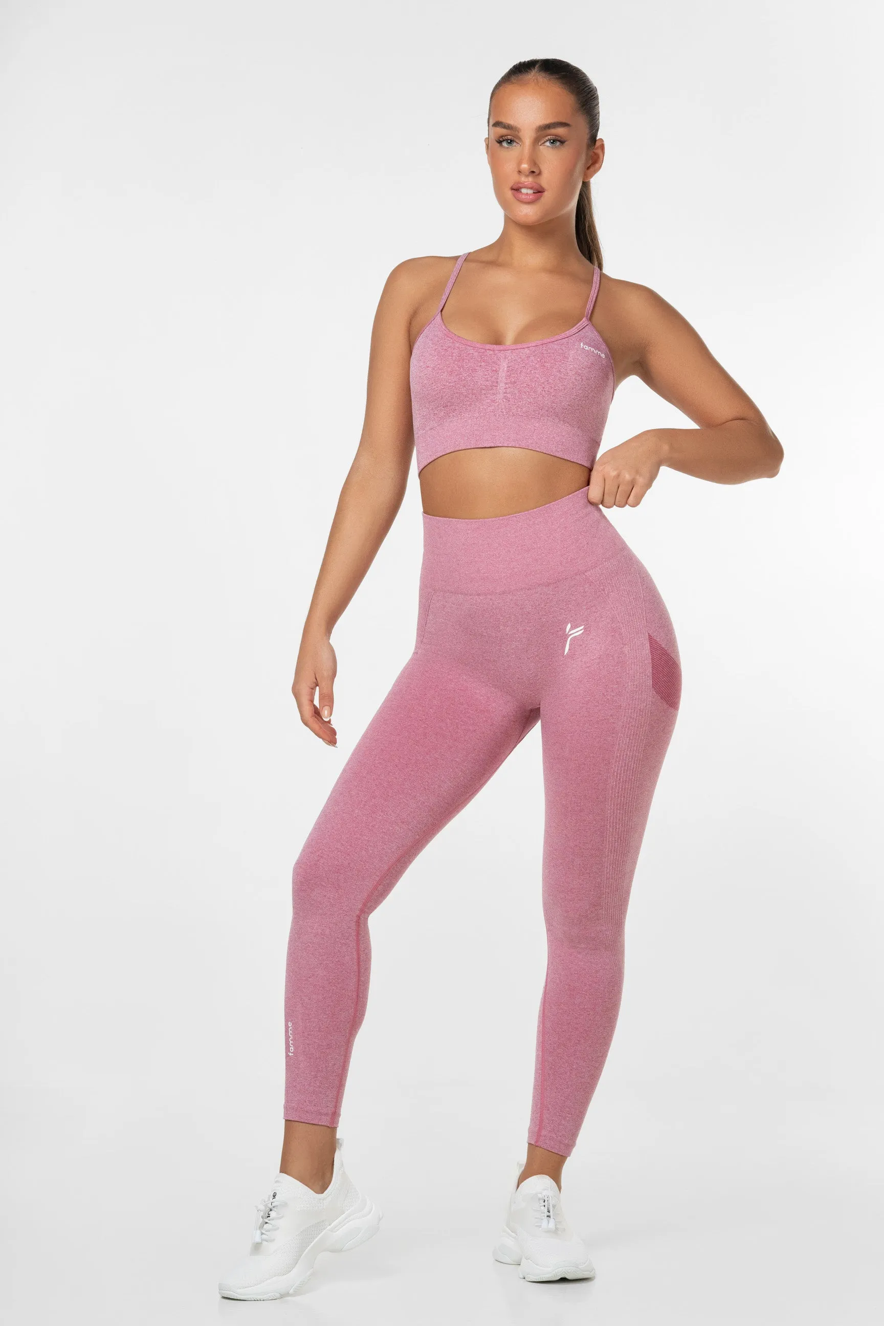 Pink Peachy Scrunch Sports Bra