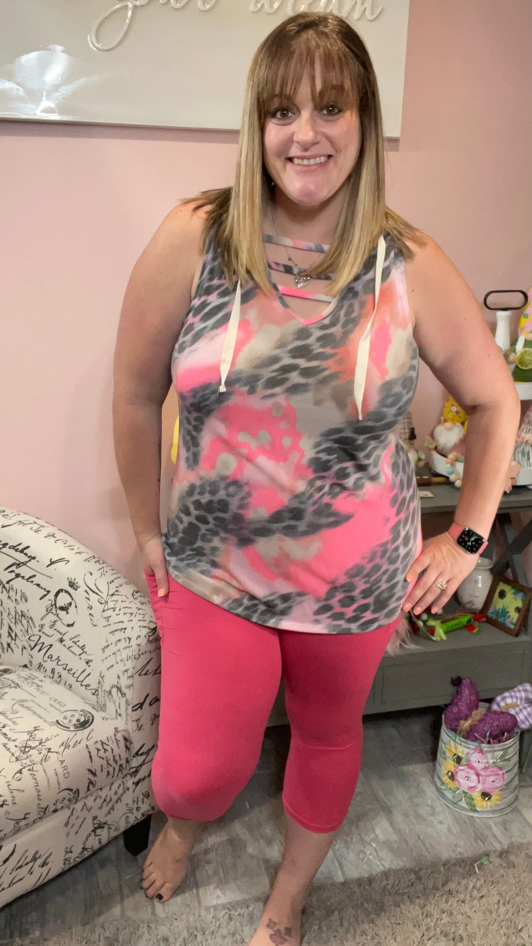 Pinky Capri Legging with Pockets