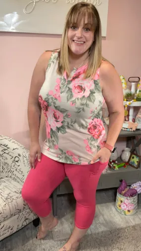 Pinky Capri Legging with Pockets