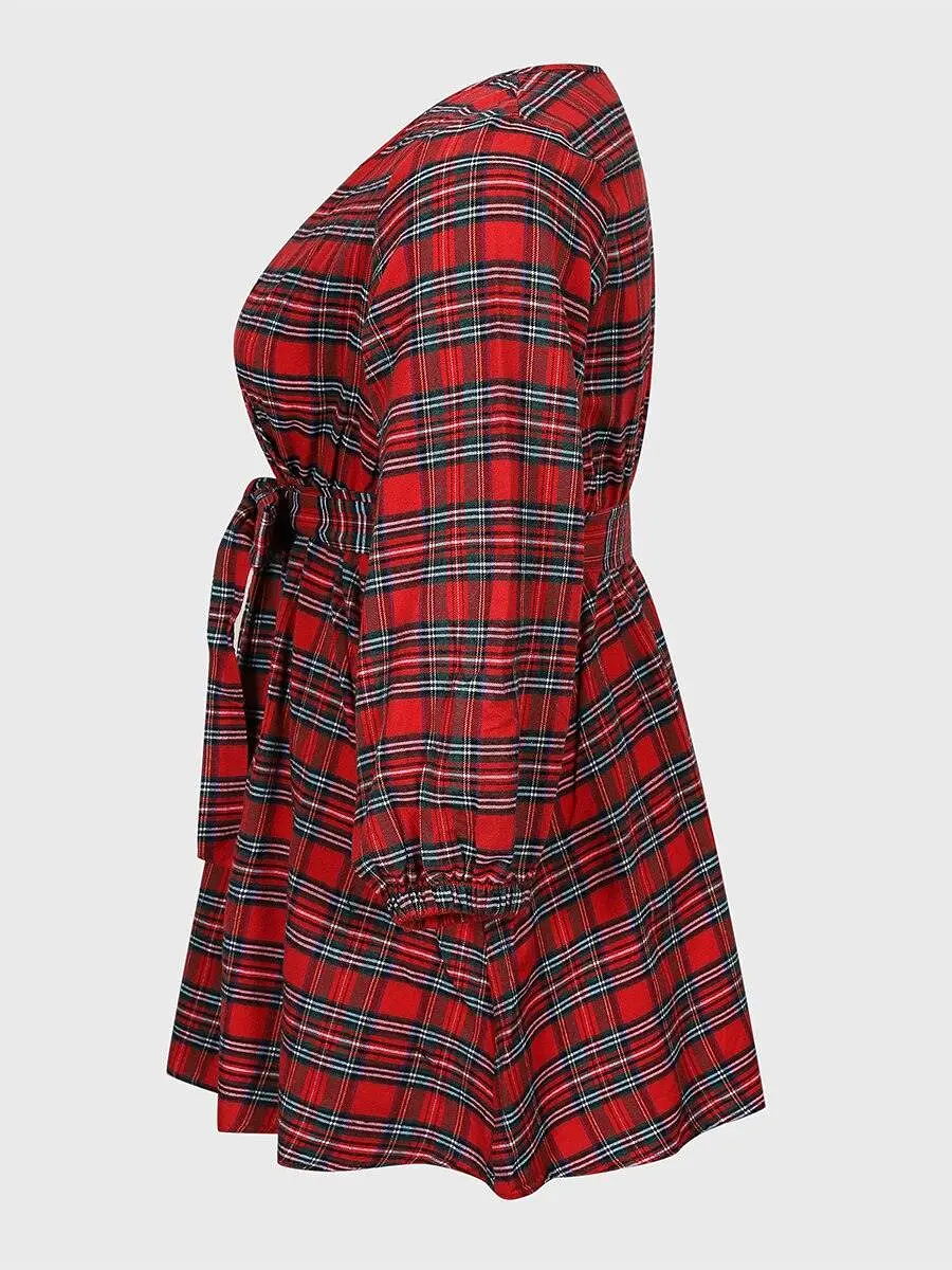 Plus Size Plaid Party Dress