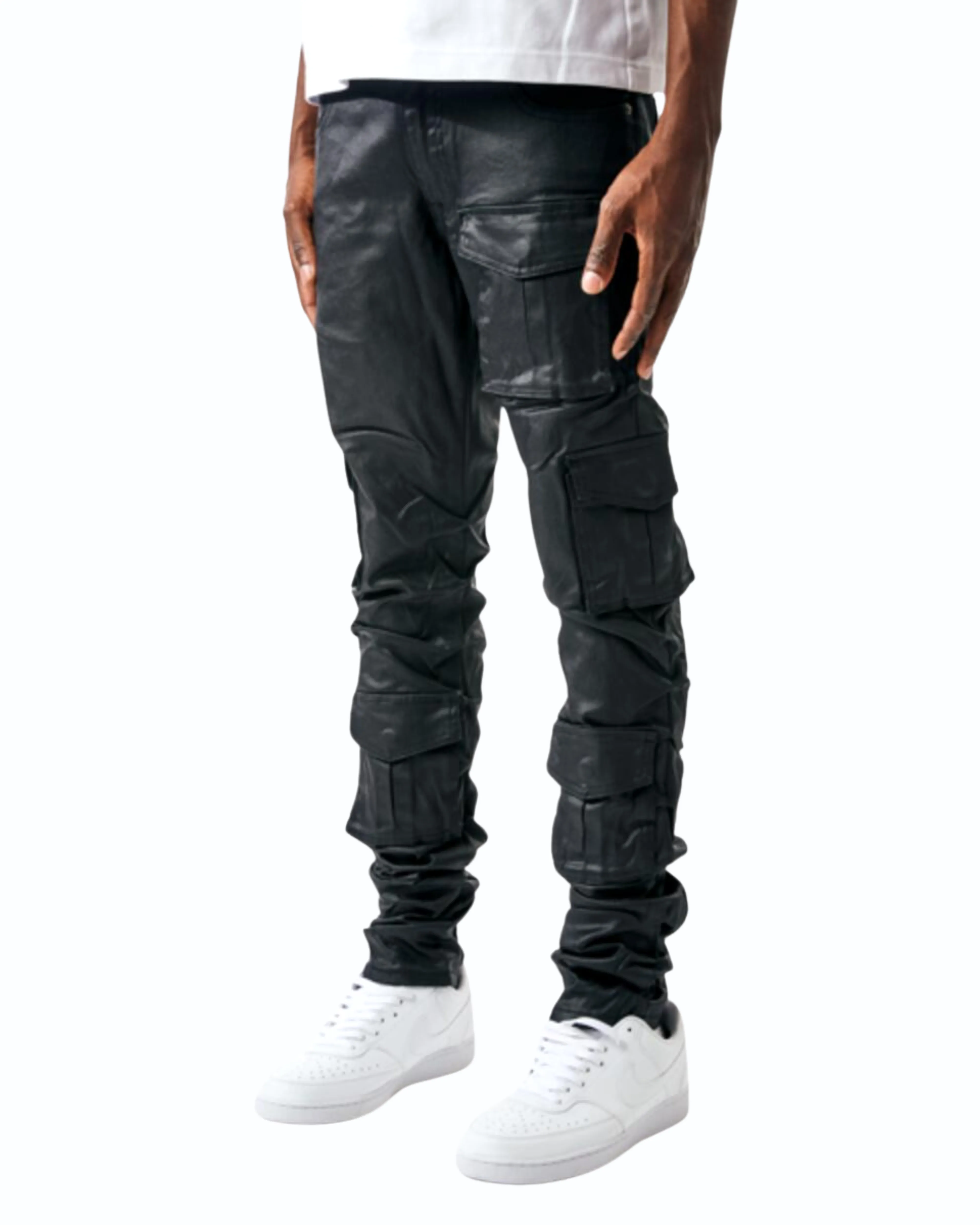 Premium Coated Skinny-Stacked Denim