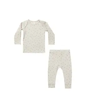 Quincy Mae - Mini Dots Ribbed Tee & Legging Set