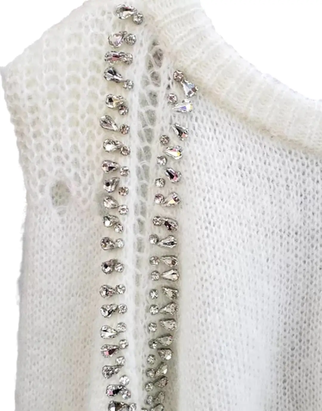 Rhinestone Beaded Short Sweater