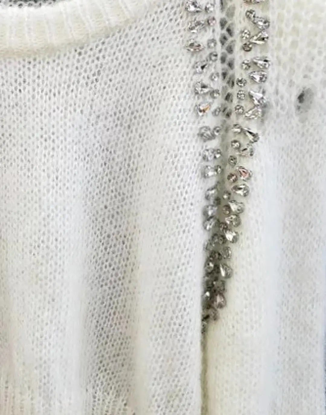 Rhinestone Beaded Short Sweater