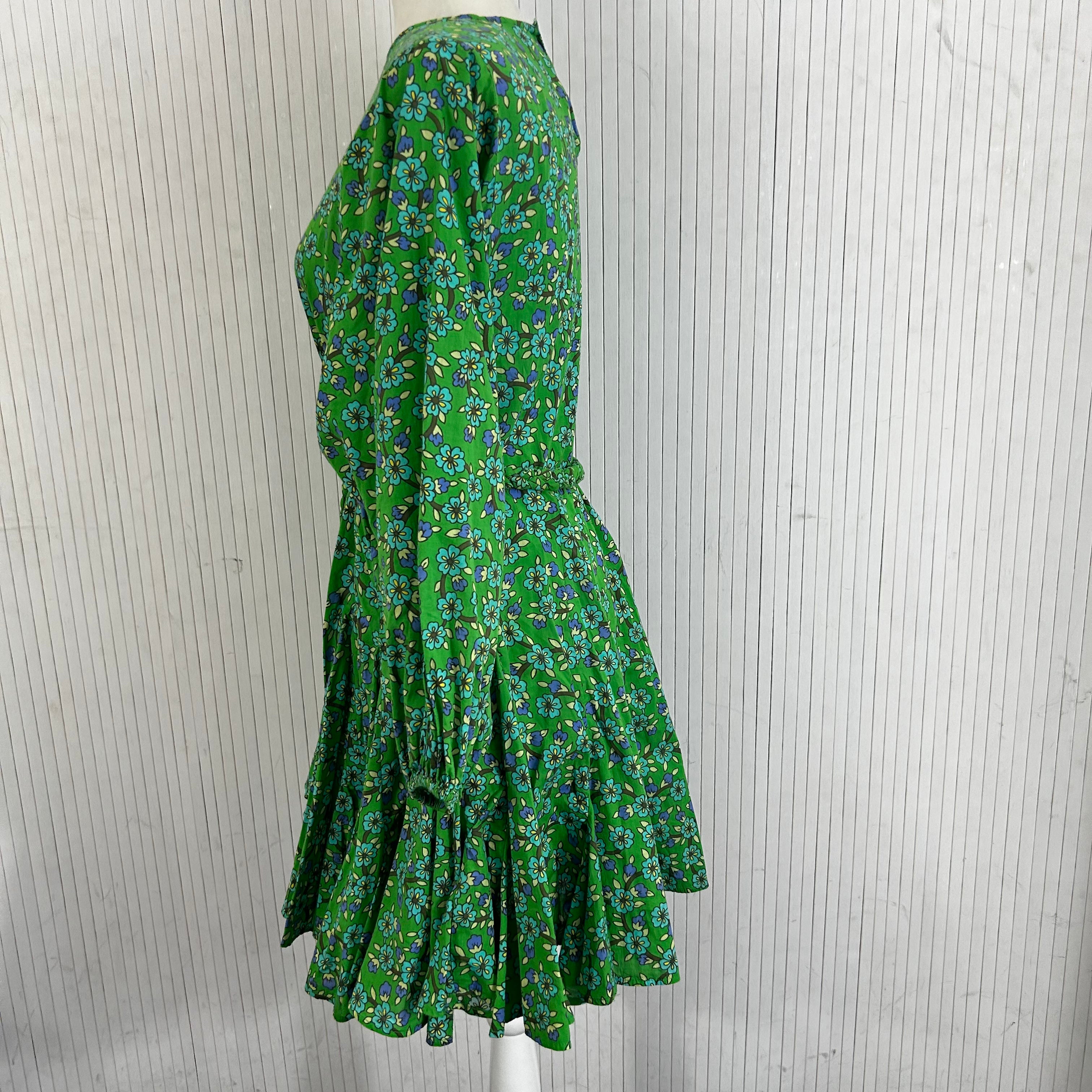 Rhode 320 Emerald Floral Cotton Belted Mini Dres_XS/S/M