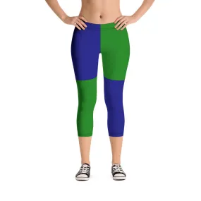 Savannahwood Royal Blue/Green Capri Leggings