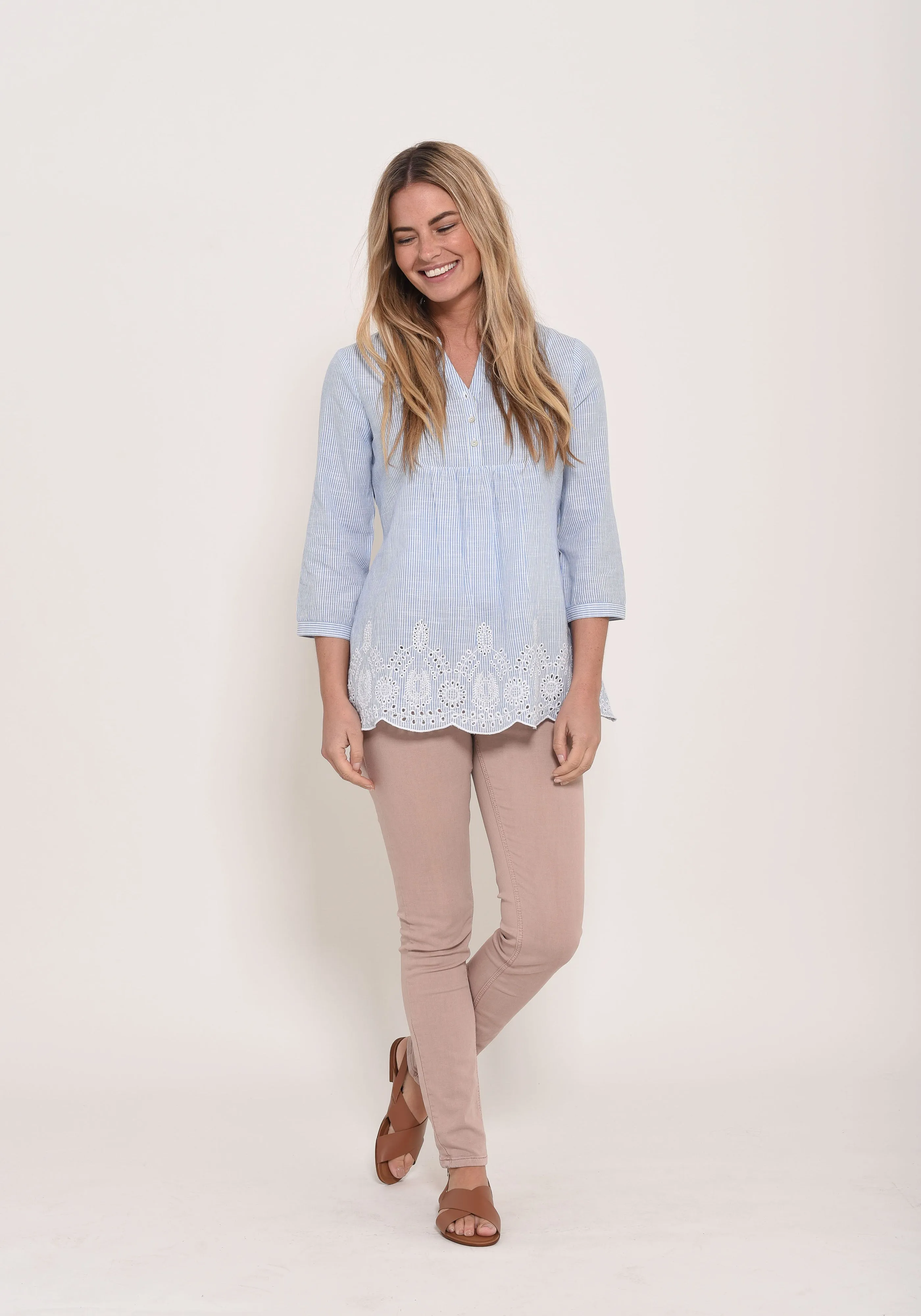 Scalloped Hem Blouse