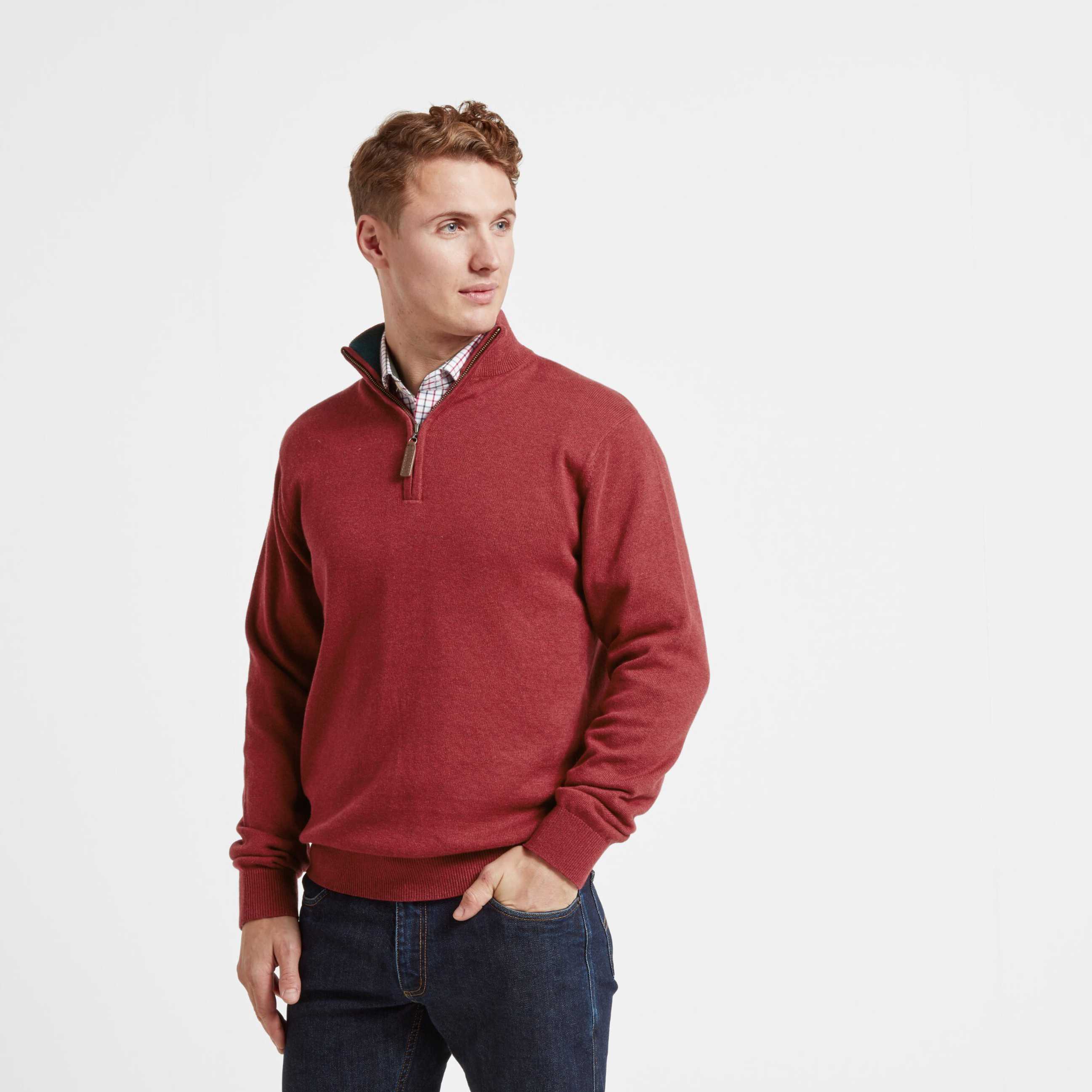 Schoffel Cotton Cashmere Cable 1/4 Zip Jumper