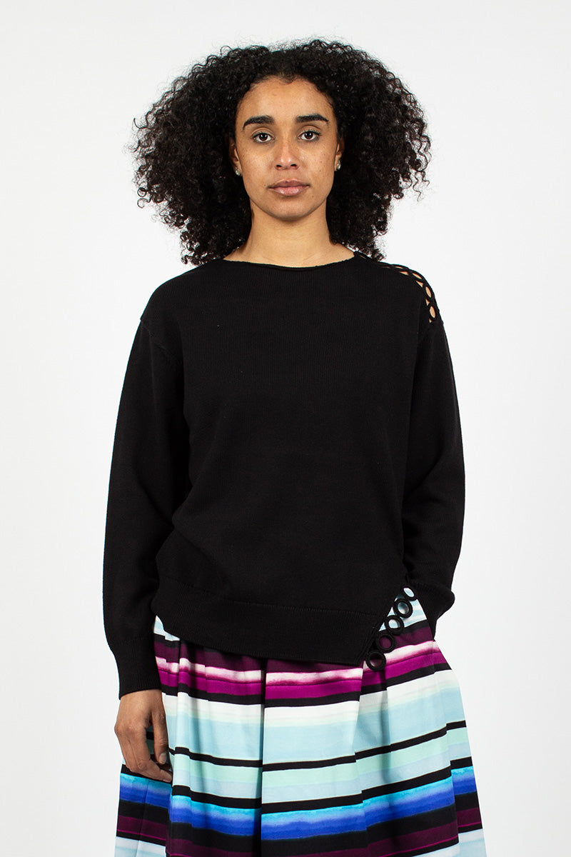 Shoulder Detail Jumper Black