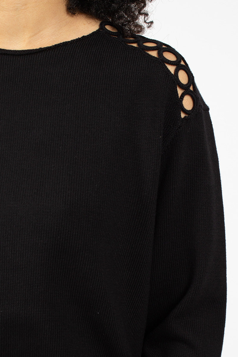 Shoulder Detail Jumper Black