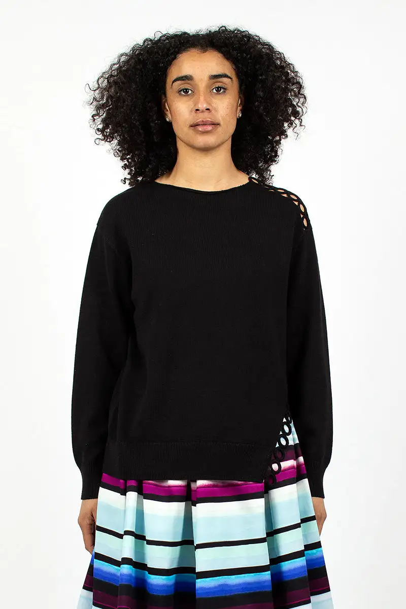 Shoulder Detail Jumper Black