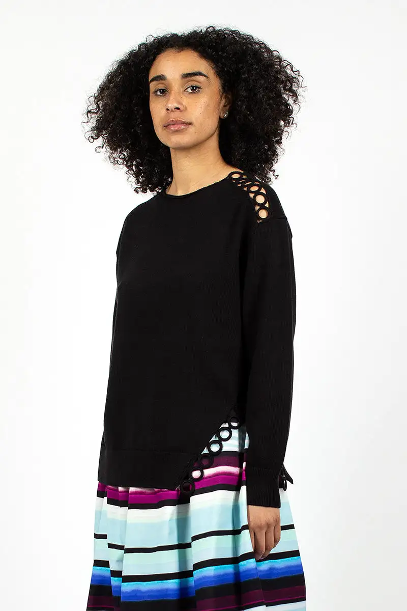 Shoulder Detail Jumper Black