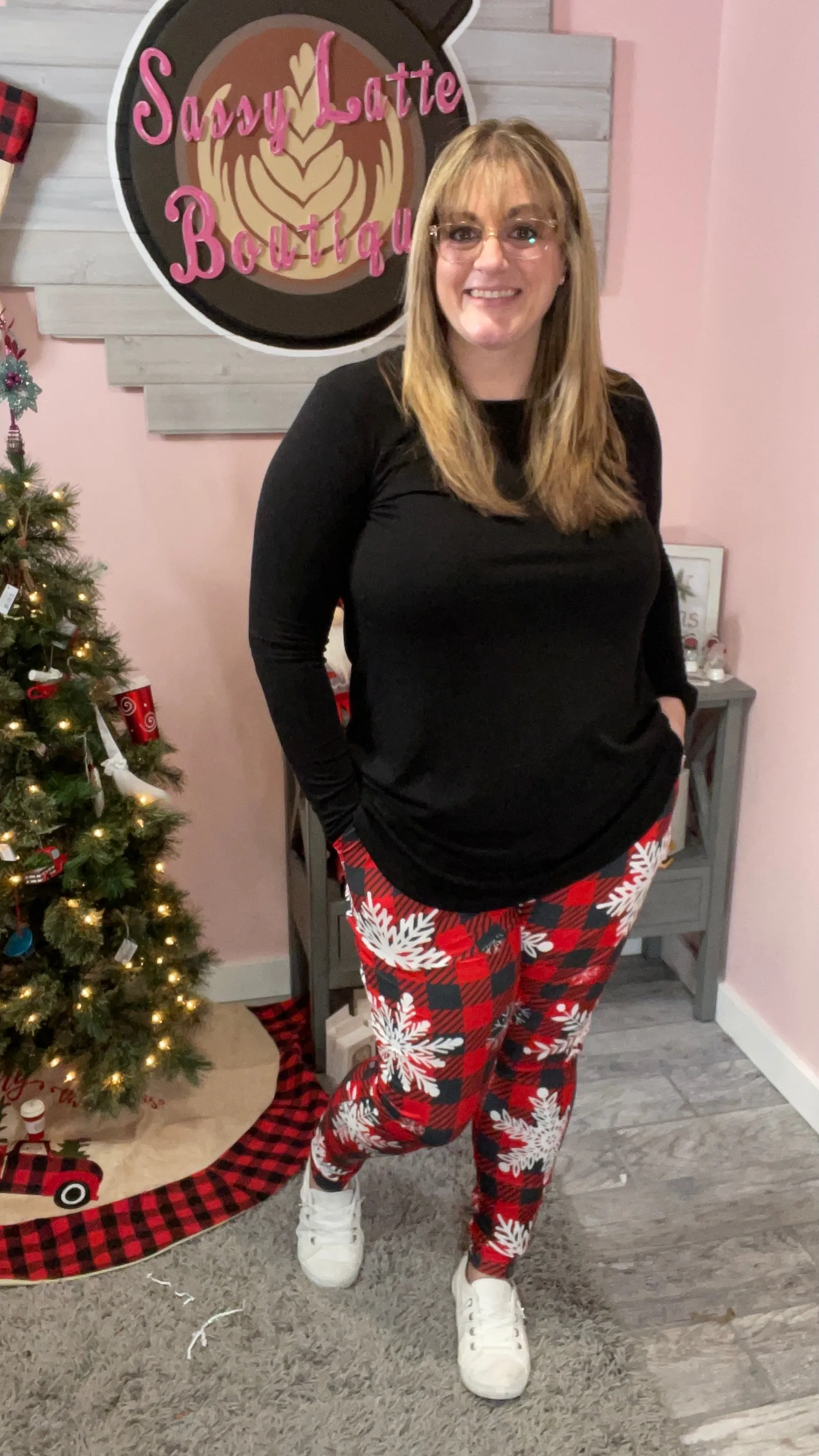 Snowflake Buffalo Plaid Joggers