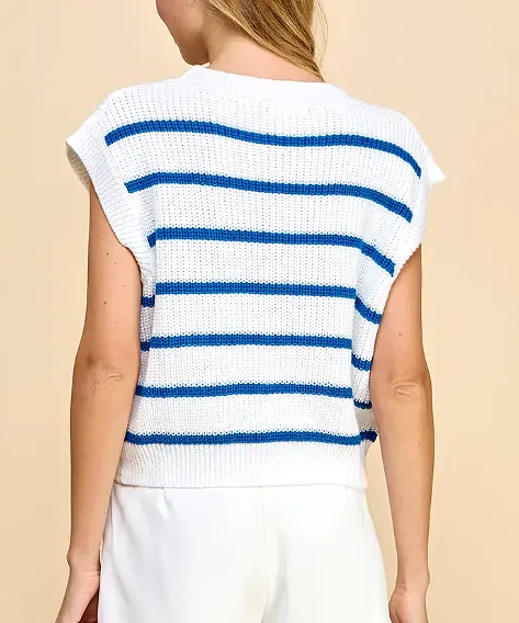 Striped Knit Top - Blue