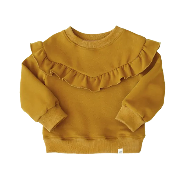 Sunflower Drop Shoulder Ruffle Sweater