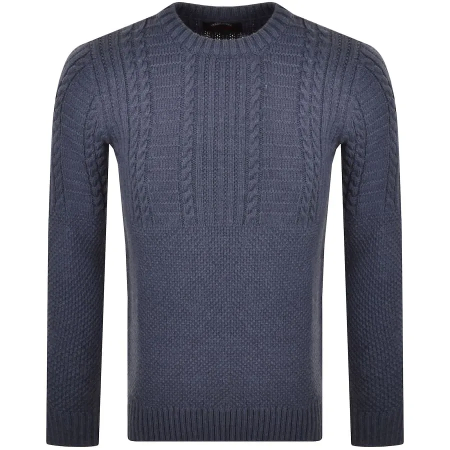 Superdry Jacob Cable Knit Jumper Blue