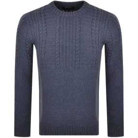 Superdry Jacob Cable Knit Jumper Blue